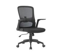 Q-connect Silla giratoria negra con respaldo en malla y asiento tapizado