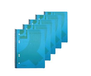 Q-Connect Spiral Bound Polypropylene Notebook 160 Pages A5 Blue (5 Pack) KF10034