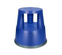 Taburete q-connect ruedas retractiles tres ruedas dos niveles color azul - KF00635