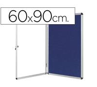 Q-connect Vitrina de anuncios mural pequeña con fieltro azul y cerradura
