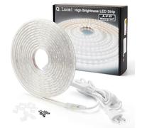 Q.Laomi Tira Led con Interruptor, Impermeable IP65 Tira de Led 220v Luces Led, 60 Led/m Tiras Led Para Interior y Exterior Iluminación y Decoración, 6M, Blanco
