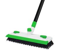 Qaestfy Cepillo Limpieza Hogar con Mango Largo 3 en 1 y escobilla de Goma 140 cm Cepillo para Juntas para Limpiar baño, Patio, Garaje, Pared, Cepillo de Limpieza de Azulejos Verde