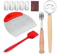 Qaestuan Cuchilla Panadero Set, con 4 Hojas y Bolsa, Batidor de Masa Danés, Bread Lame Tool en Acero Inoxidabl, Versátil Rasqueta de Cocina, Ideal para Baguettes, Masa, Pan Casero y Repostería