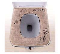QAIXAG Asiento de Inodoro for el hogar, Cubierta de Inodoro Cuadrada de Lino for Todas Las Estaciones, Cubierta de Inodoro Universal con asa (Color : A1, Size : 1 pc)