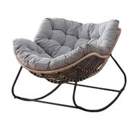 QAQCDAHJI Mecedora for Patio al Aire Libre, Silla Papasan con cojín y Estructura, sofá Mecedora Interior, Dormitorio/Sala de Estar/Porche/jardín/balcón
