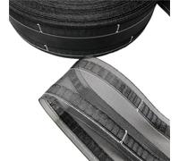 QAUUCP Cinta para Cortinas Fruncida Cinta de Cortina Ondulada Negra 75mm Ancho, Cinta Transparente Plegable en S, Rumbo Ondulado for Gancho, Accesorios(6m)