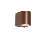 Qazqa Aplique de exterior moderno ovalado de plástico marrón óxido - Baleno Ovalada Adecuado para LED Max. 1 x 5 Watt