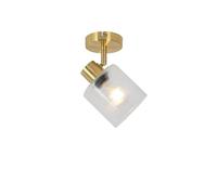 Qazqa Art Déco Foco de techo Art Deco dorado con cristal ajustable - Laura/Acero Redonda Adecuado para LED Max. 1 x 40 Watt