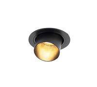 Qazqa Foco empotrado redondo moderno orientable negro - INSTALLA Aluminio Redonda Adecuado para LED Max. 1 x 50 Watt