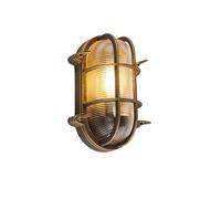 Qazqa Industrial Aplique/plafón dorado/latón ovalado IP44 - NOUTICA Aluminio/Vidrio Ovalada Adecuado para LED Max. 1 x 60 Watt