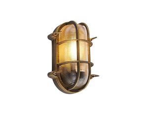 Qazqa Industrial Aplique/plafón dorado/latón ovalado IP44 - NOUTICA Aluminio/Vidrio Ovalada Adecuado para LED Max. 1 x 60 Watt