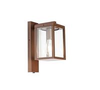 Qazqa Industrial Farol de pared exterior marrón óxido con sensor luz-oscuridad IP44 - Charlois Aluminio/Vidrio Rectangular Adecuado para LED Max. 1 x 40 Watt