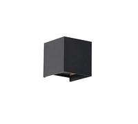 Qazqa Moderno Aplique de exterior negro con LED 2 luces IP54 - Edwin Aluminio Cubo Incluye LED Max. 1 x 6 Watt