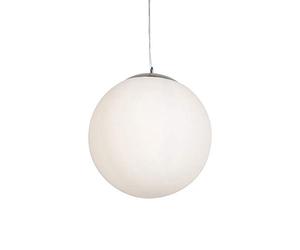Qazqa Moderno Lámpara colgante nórdica cristal translúcido 50cm - BALL 50 /Acero Redonda/Esfera Adecuado para LED Max. 1 x 60 Watt