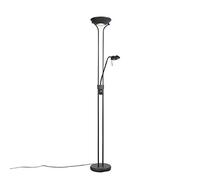 Qazqa Moderno Lámpara de pie negra flexo regulador LED - DIVA 2 Acero Redonda/Alargada Incluye LED Max. 2 x 18 Watt