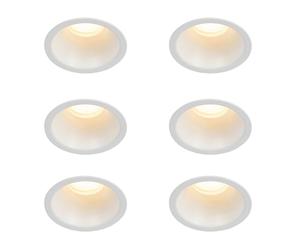 Qazqa Moderno Set de 6 focos empotrables blancos GU10 35 mm IP44 - Dept Aluminio Redonda Adecuado para LED Max. 6 x 50 Watt