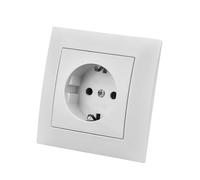 QAZXSEMUI 1 Uds. Interruptor de luz botón Blanco Retardante Llama clásico AC 2 Gang Way Panel plástico en Aerosol Interruptor basculante Pared On/Off(1 Socket with Ground)