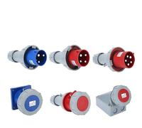 QAZXSEMUI Enchufe Industrial 63A 125A, Conector eléctrico Macho Hembra Impermeable, 3P, 4P, 5 Pines, Enchufe montado en la Pared, Pareja montada Panel(Mounted,125A-5P)