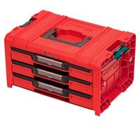 Qbrick System PRO Cajón 3 Caja de herramientas 2.0 Expert RED ULTRA HD Caja de herramientas 450 x 310 x 244 mm 13,5 l apilable IP54 con 3 cajones