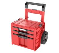 Qbrick System PRO Cart 2.0 Plus Cajón 3 Rojo Ultra HD Custom caja móvil con ruedas 520 x 415 x 660 mm 12 l 2x 4,5 l asa telescópica doble extraíble