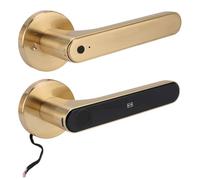 Qcwwy Cerradura de Puerta Inteligente 5 en 1, Aleación de Aluminio, Acceso a Huellas Dactilares, Control por Aplicación para Uso Doméstico y de Oficina