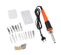 Qcwwy Cortador de Espuma con Cuchillo Caliente, Cortador de Plantilla Multiusos con 4 Fundas para Portabrocas, 16 Cuchillas y Soporte de Metal, Precalentado 5 Minutos hasta 400 ℃ (Enchufe europeo