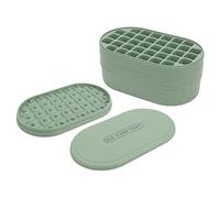 Qcwwy Cubitera de Hielo con Presión, Molde de Hielo de Silicona Fácil de Presionar, 72 Cubitos con Tapa y Caja de Almacenamiento, for Hogar Bar Fiesta (GREEN)