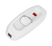 Qcwwy Interruptor de Cable de Lámpara en Línea Interruptor de Encendido y Apagado de Dos Cables de Plástico Blanco CA 250 V 10 A con Indicador LED para Lámpara de Dormitorio de Escritorio Reemplazo