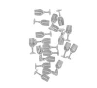 Qcwwy Juego de Vasos de Vino en Miniatura, 20 Piezas, Cálices para Casa de | Diseño de escena de comedor de carrito de barra de fiesta, réplicas de vasos de tallo transparente, para exhibición de