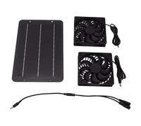 Qcwwy Kit de Ventiladores de Panel Solar 10W, Extractores Dobles con | para invernadero, gallinero, casa para perros, casa para mascotas, cobertizo, granero, ventilación de refrigeración
