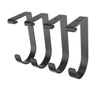 Qectial 4 Piezas Ganchos de Garaje Colgadores Soportes Perchas Estantería Resistente de Hierro Adecuado para Techo de Garaje Colgado de Bicicleta Orden, Negro