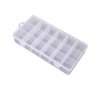 Qectial Caja de Almacenamiento Transparente de PP con Separadores Extraíbles para Piezas Pequeñas, Materiales de Manualidades, Herramientas Y Joyas, Cuadrícula 18