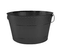 Qectial Cubeta para Hielo de Metal Galvanizado con Asas de Bebidas Bañera Contenedor para Cervezas Vinos para Fiestas Hogar Restaurante Int, Negro, tal como se describe