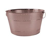 Qectial Cubeta para Hielo de Metal Galvanizado con Asas de Bebidas Bañera Contenedor para Cervezas Vinos para Fiestas Hogar Restaurante Int, Bronce, tal como se describe