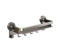Qectial Estante de Baño para Pared Soporte de Ducha Organizador de Botellas Acero Inoxidable Resistente a La Humedad Solución de Orden Adecuado para, 40cm Suction W Hook