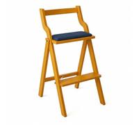 Qectial Taburete de Barra Plegable Silla Alta Asiento Acolchado Respaldo Ergonómico Soporte para Pies Construcción Robusta con Confort Mullido Plegado, Miel