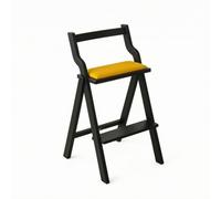 Qectial Taburete de Barra Plegable Silla Alta Asiento Acolchado Respaldo Ergonómico Soporte para Pies Construcción Robusta con Confort Mullido Plegado, Negro