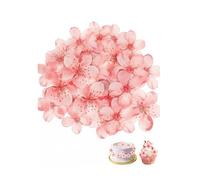 QEQSHQO 50 Flores Sakura para Decoración de Tartas y Cupcakes | Papel de Oblea Rosa | Adorno Dulce Elegante para Cumpleaños, Bodas y Fiestas.