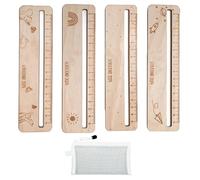 QFEHTHSK 4 Reglas De Madera Huecas Y 1 Bolsa De Almacenamiento Blanca para Papelería, Útiles Escolares, Herramientas De Medición, Estuche De Malla, Estuche De Gran Capacidad