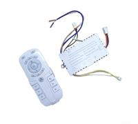 QH007 DC Inverter Luz del ventilador de techo Control remoto y controlador de 2.4G, kit receptor inalámbrico con función de oscilación para ajuste variable y de iluminación, blanco (A)