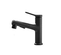 QHQQXN Grifo Monomando para Lavabo con rociador extraíble, Grifo Monomando para Fregadero, grifos de baño con rociador de Agua fría y Caliente, Ducha Extensible para Lavado y Descarga de Cabello