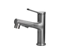 QHQQXN Grifo Monomando para Lavabo con rociador extraíble, Grifo Monomando para Fregadero, grifos de baño con rociador de Agua fría y Caliente, Ducha Extensible para Lavado y Descarga de Cabello