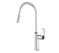 QHQQXN Grifo para Fregadero de Cocina de Arco Alto con rociador extraíble, Giro de 360° de 2 Modos, Grifo Monomando de latón, Cromado, diseño Moderno para una fácil Limpieza y Comodidad