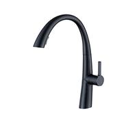 QHQQXN Grifos mezcladores de cocina modernos negros, grifos de fregadero de barra monomando de acero inoxidable con rociador abatible, grifo de cocina con 2 funciones de agua, grifo abatible monomando