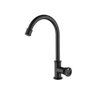 QHQQXN Solo Grifo de Agua fría, grifos de Agua fría de Cocina de Estilo Industrial, Grifo de Fregadero de Arco Alto con rotación de 360 Grados, un Solo Orificio, para baño, Exterior, jardín y Bar