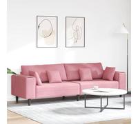 Qhsynaptor Sofá rosa 250 x 77 x 76 cm terciopelo moderno paisaje de vida con almohada de plumas extensible, función de dormir, cajón, ahorro de espacio, acogedor para salón, habitación de invitados