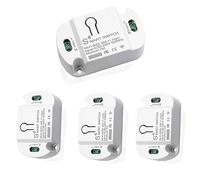QIACHIP Conmutador inteligente WiFi 10A,Interruptor Inteligente MINI Smart switch Módulo,Control APP,Tuya/SmartLife Funciona con Alexa,Google Home (4 unidades)