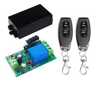 QIACHIP Interruptor Control Remoto Radio inalambrico 433 MHz 220V Módulo Receptor relé 1 Canal con 2 transmisores,Contacto seco pulsadores para Puerta de Garaje, Luces, motorización de portón