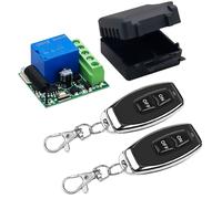 QIACHIP interruptor de control remoto de relé inalámbrico 12v,módulo receptor de relé rf 433Mhz DC 12V 1 Canal con 2 on off Radiotransmisores Controlador