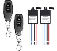 QIACHIP Mini Interruptor de Control Remoto Inalámbrico radio DC 6V 12V 24V 1 Canal RF Relé 433 MHz Receptor con 2 pulsador Transmisor,para Luz/bomba de agua
